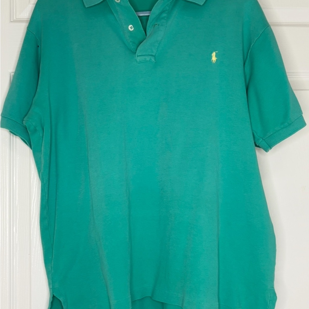 Polo Ralph Lauren Green Polo Shirt‎ Sz L Made in USA